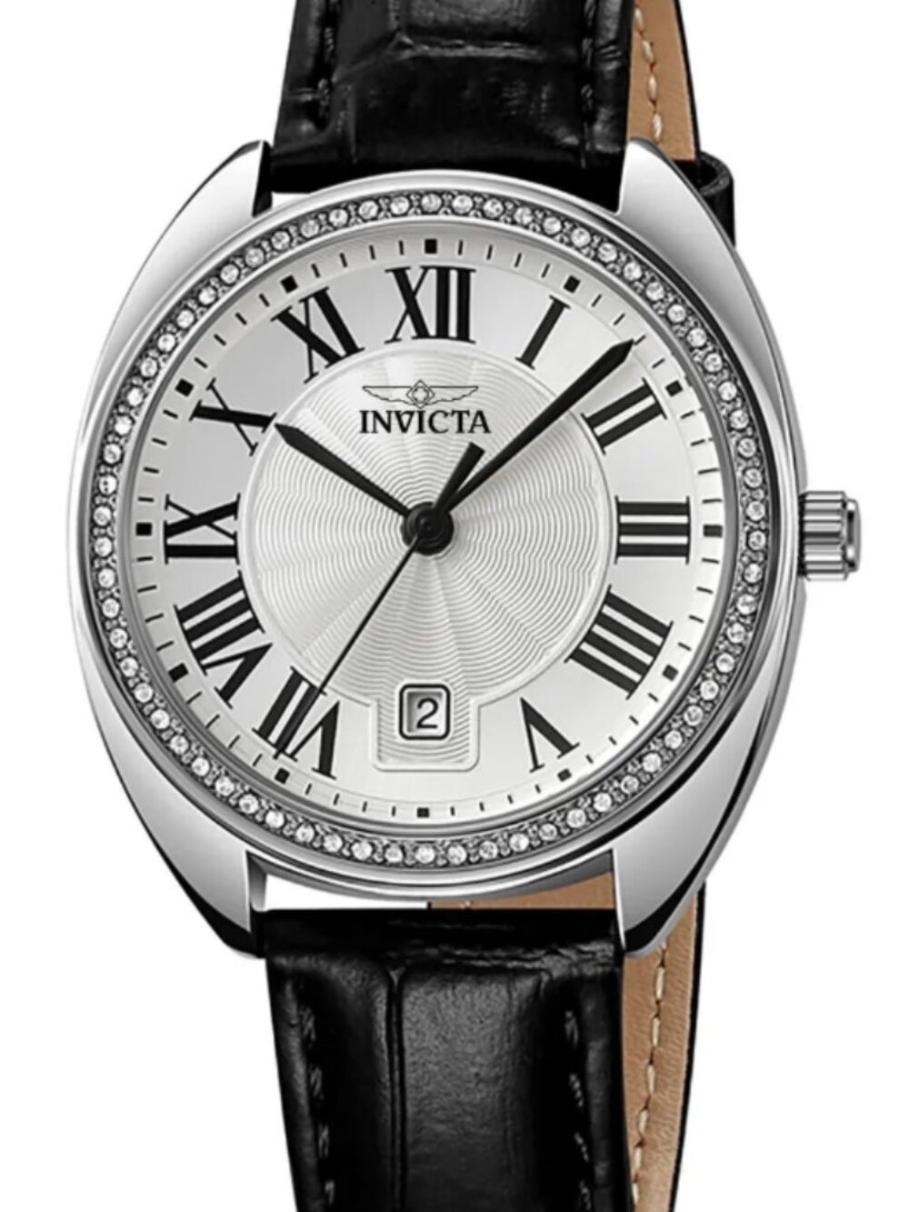 Invicta Celestial Lady 70364 Silver Roman Numeral Watch Black Band
